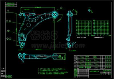汽车零部件加工技术解析 前悬架左摆臂总成图纸获取与应用